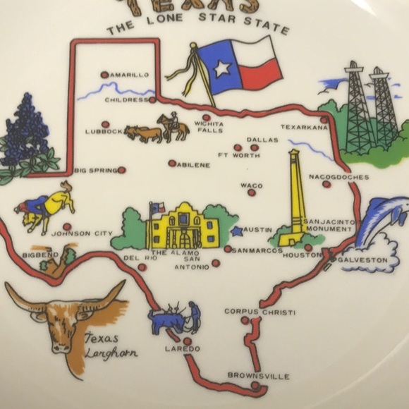 Vintage decorative TEXAS the Lonestar State wall hanging plate 7-in Decor - Picture 6 of 6